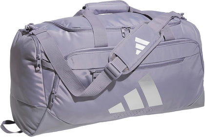 Adidas Defender 5 Duffel Bag for Sports, Gym and Travel, Slate Grey/Silver Metallic, OSFA