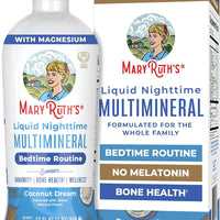 MaryRuth's Liquid Nighttime Multimineral | NO Melatonin | Bedtime Routine | Magnesium Citrate | Calcium | Zinc | Vitamin D3 | Available in 4 Flavors | Vegan | Sugar Free | Gluten Free | 32 Oz