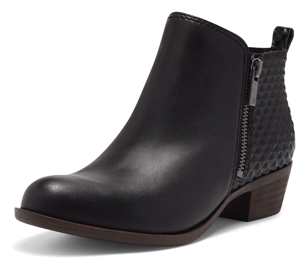 Lucky Brand Women's Basel Ankle Boot, Black/Black, 10