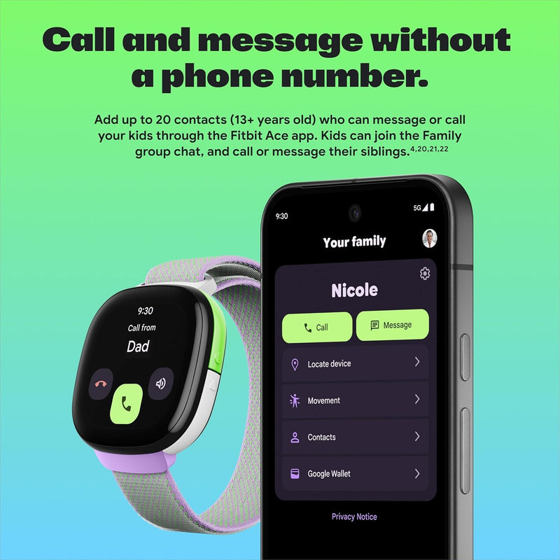 Fitbit Google Ace LTE - Kids Smartwatch with Call