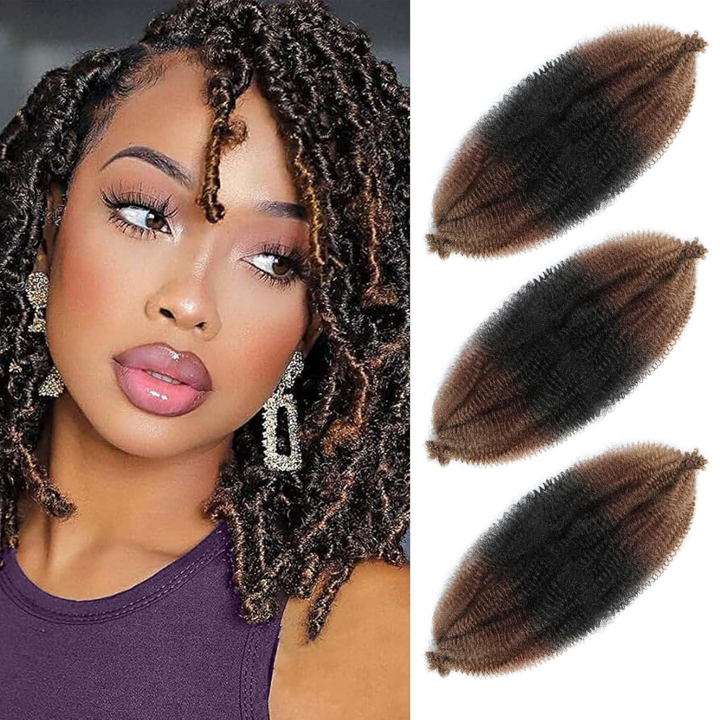 Springy Afro Twist Hair 24 Inch 3Packs, Afro Twist Hair Pre Fluffed Spring Twist Hair Pre Separated Wrapping Hair for So