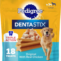 Pedigree Dentastix Large Breed Dental Dog Treats, Original, 18 Count