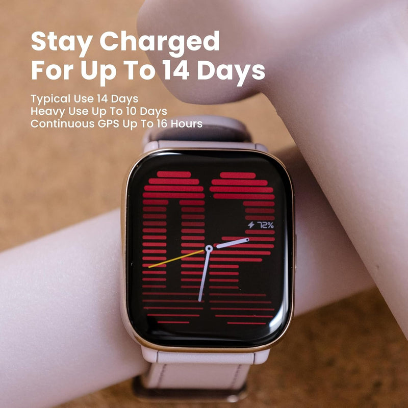 Amazfit Active Smart Watch 42mm, AI Fitness Tracker & Sleep Coach, GPS, Amazon Alexa Built-in, Bluetooth, 14-Day Battery, 120+ Sports Modes, Android & iPhone, Black