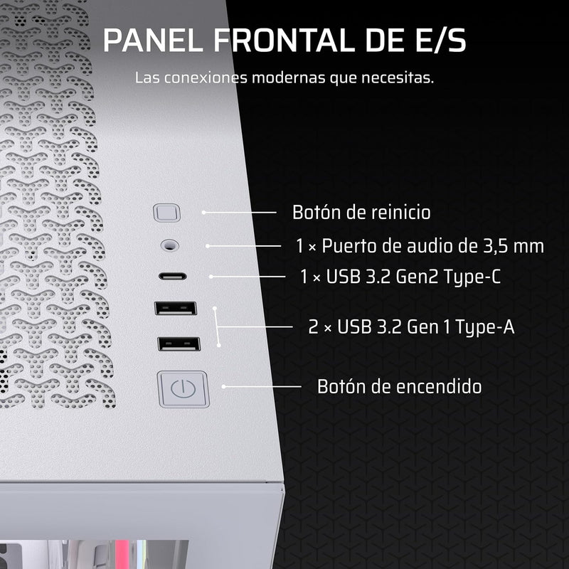 Corsair 3500X LX RGB Link Panoramic Mid-Tower PC Case – 3X Pre-Installed Fans, High Airflow, Spacious Interior, GPU Anti-Sag, Reverse Connection Motherboard Compatible – White