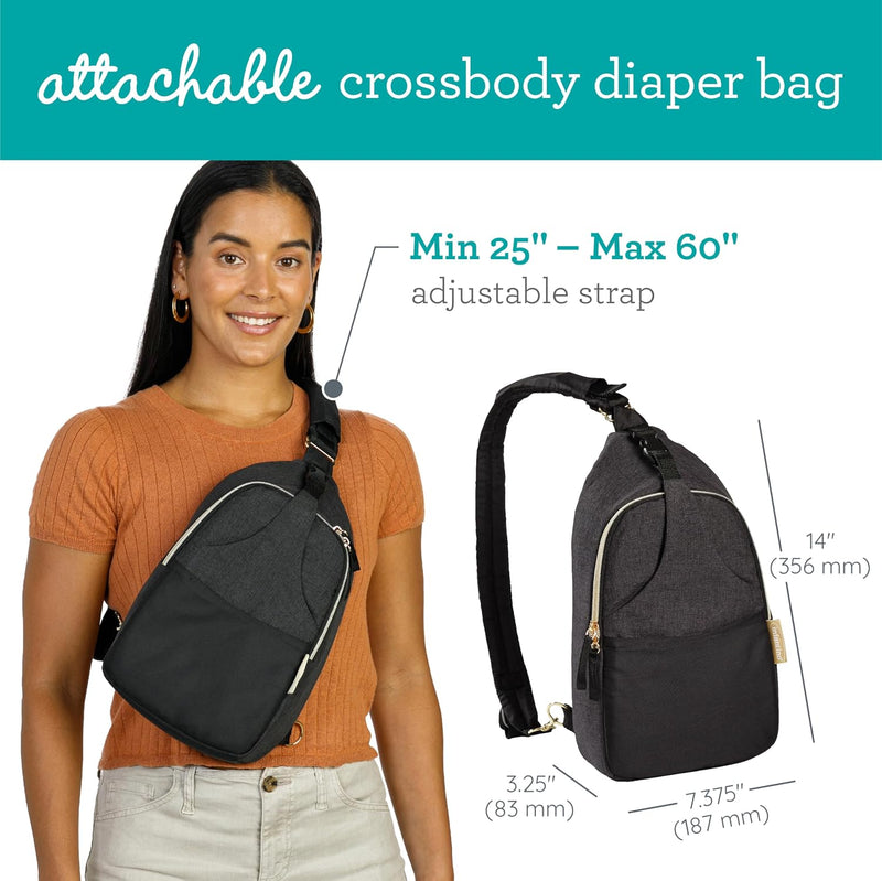 Infantino Flip 4 en 1 Portabebés con Bolso Pañalero Negro y Dorado
