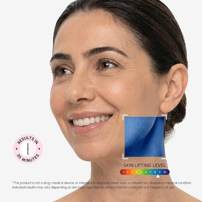MAREE Máscara de elevación en V – Cinta de elevación de cuello antienvejecimiento y correa de barbilla para dormir – Parche de arrugas para el cuello y reductor de doble barbilla para estiramiento
