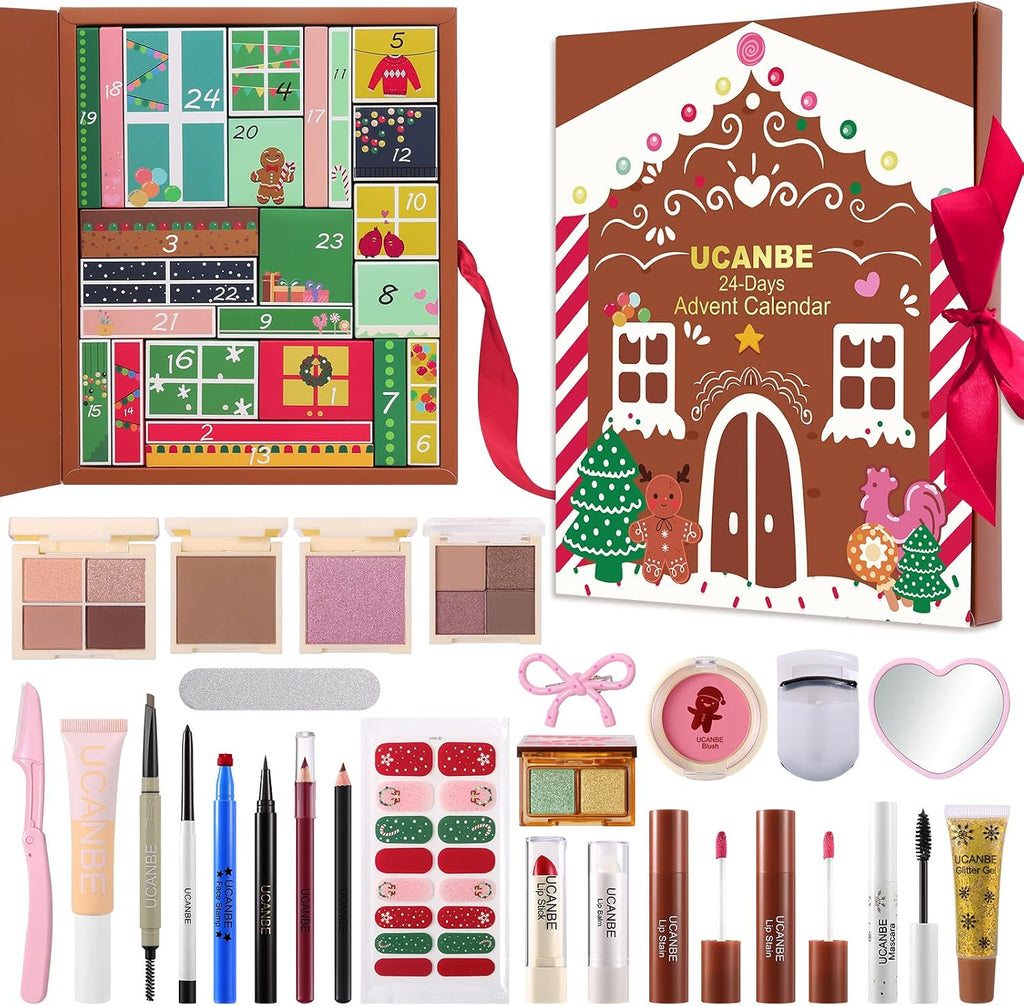 Makeup Advent Calendar 2026, 24 Days Christmas Gift Makeup Sets For Women, UCANBE 2026-2027 Xmas Countdown Calendar Full Makeup Kits Beauty Makeup & Cosmetic For Teens, Girls Gift