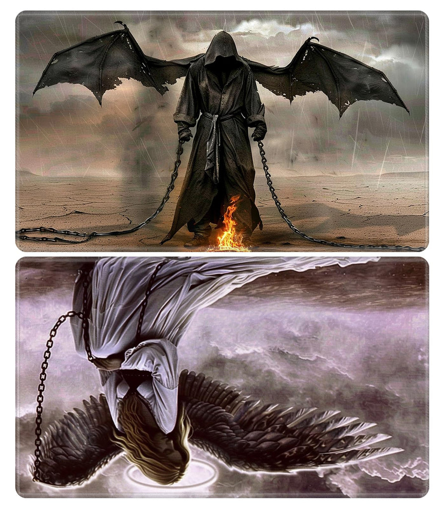Playmat for MTG, Card Game Mat Non-Slip Rubber Base and Stitched, 24 x 14 inch TCG Play Mat for MTG and Other Card Games