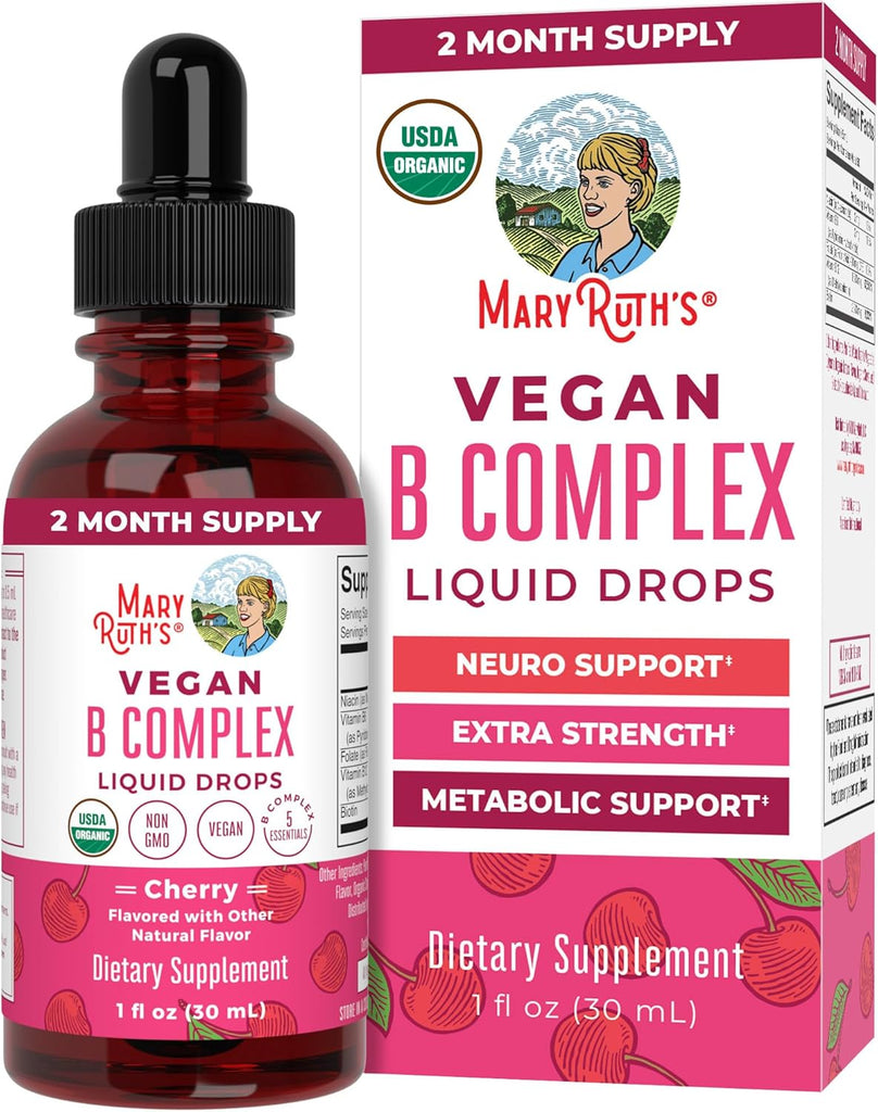 MARYRUTH'S Organic Vitamin B Complex, Biotin, Vitamin B12, Niacin, Folate