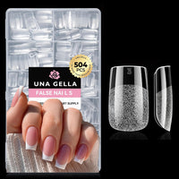 UNA GELLA Nail Tips Square 504PCS Short Square Nail Tips Pre Etched