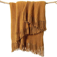 lifein Throw Blanket for Couch, Soft Boho Decor Bed Throw,Cozy Brown Knitted Chenille Small Farmhouse Lightweight Throw