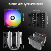 Thermalright PS120SE ARGB CPU Air Cooler, 7 Heat Pipes CPU Cooler,Dual 120mm TL-C12B-S V2 PWM Fan, AGHP 4.0 Technology, S-FDB Bearing, for AMD AM4 AM5/Intel 1700/1150/1151/1200, PC Cooler