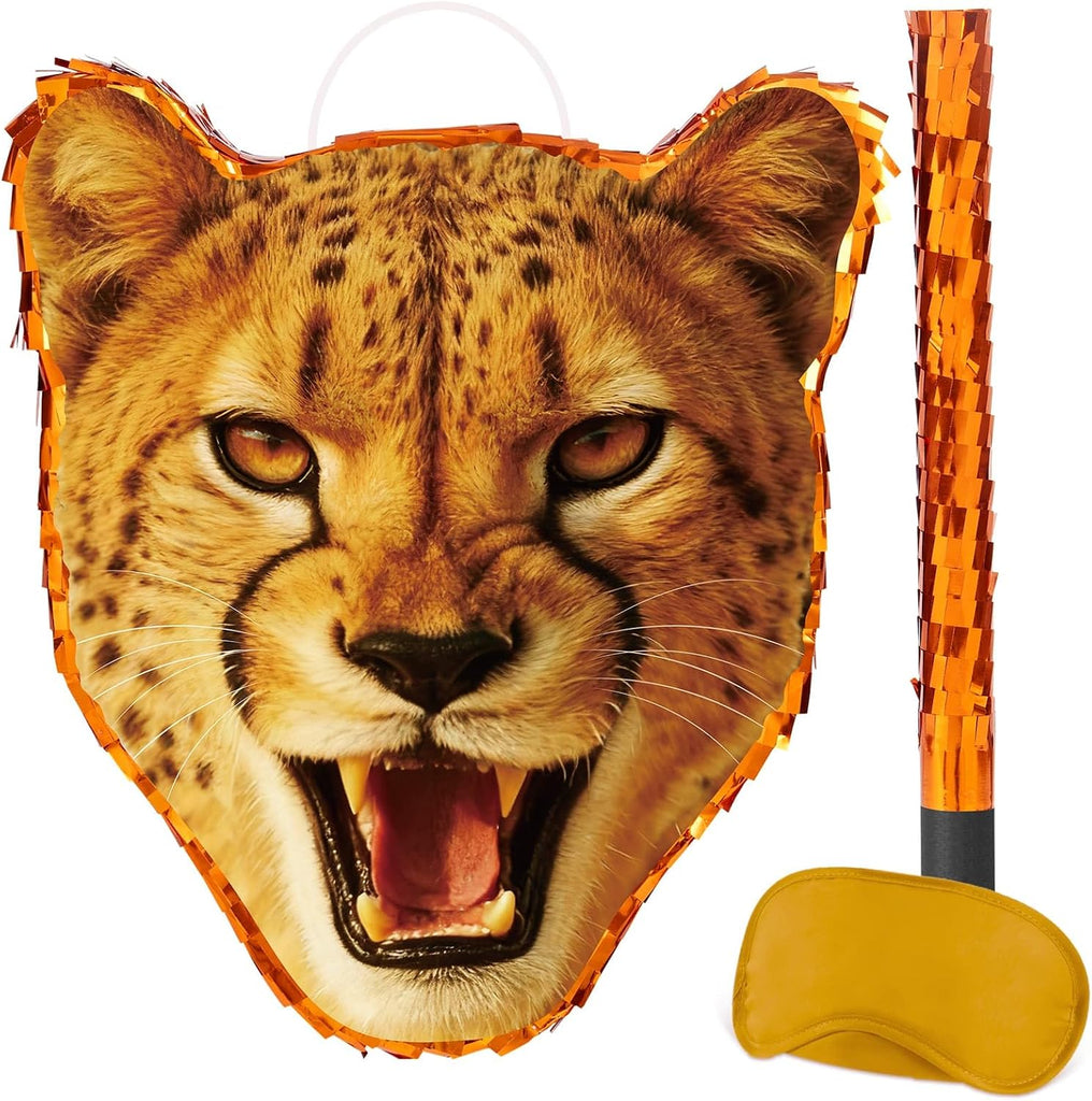 WERNNSAI Cheetah Piñata - Cheetah Party Decorations Jungle Leopard Piñata