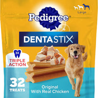 Pedigree Dentastix Large Breed Dental Dog Treats, Original, 32 Count