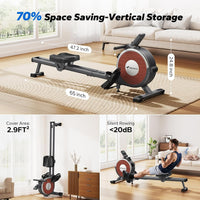 Merach Q1S Magnetic Rowing Machine Indoor, Dual Slide Rail, Quiet & Smooth