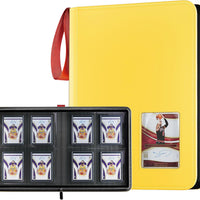 ProCase 4 Pocket Top Loader Binder, Hold 144 Cards in Toploaders -Yellow
