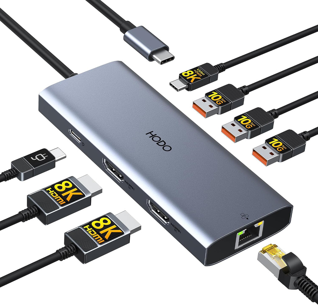 Laptop Docking Station 3 Monitor Triple 4K Display,USB C Hub with 2 HDMI 8K
