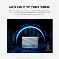 Samsung T9 Portable SSD 1TB, USB 3.2 Gen 2x2 External Solid State Drive, Seq. Read Speeds Up to 2,000MB/s for Gaming, Students and Professionals, MU-PG1T0B/AM, Black