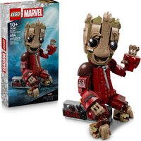 LEGO Marvel Ravager Jumpsuit Groot Building Toy for Boys & Girls, Ages 10+ - Posable Display & Play Figure W/Detonator Device - Gift Idea for Birthdays - 76341