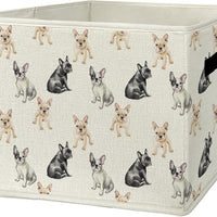 EGBTL French Bulldog Dog Storage Bins & Boxes with Handles, Frenchie Dog Foldable Basket for Organizing, French Bulldog