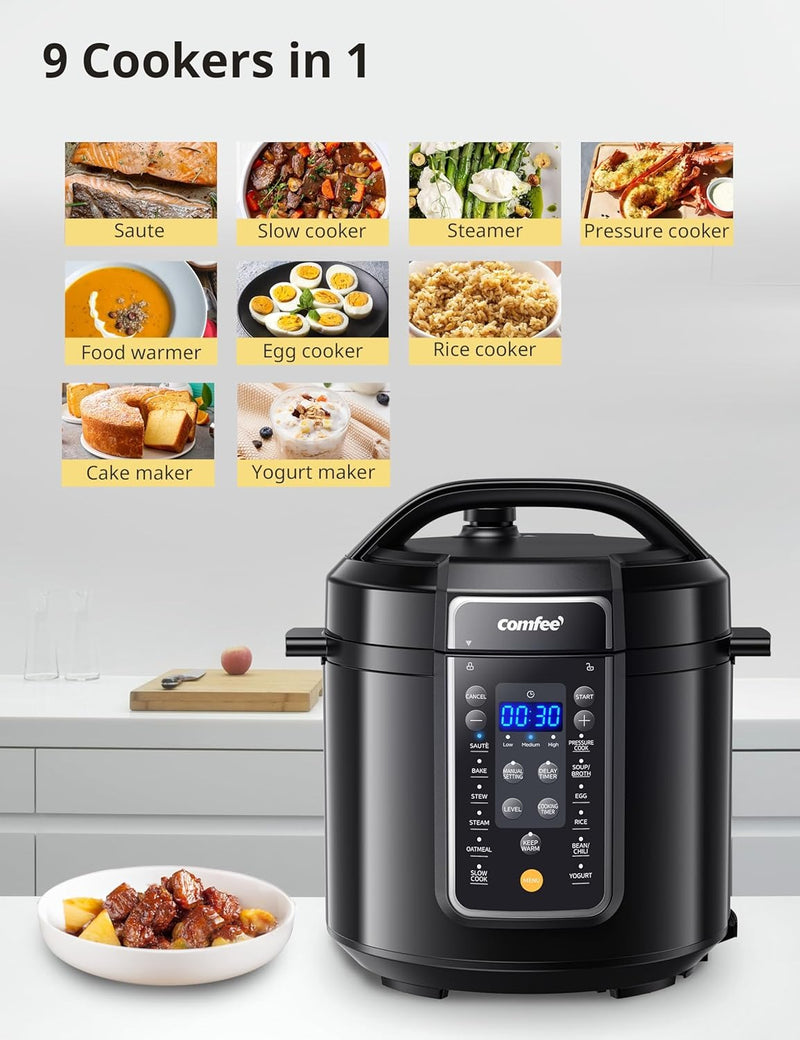 COMFEE' COMFEE’ 12-in-1 Electric Pressure Cooker, Instant Multi
