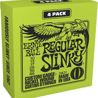 Ernie Ball Regular Slinky Nickel Wound Electric Guitar Strings Amazon Exclusive 4-Pack - 10-46 Gauge