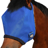 Harrison Howard All Round Mesh Horse Fly Mask UV Protective with Fleece Padded Edging Signature Blue S