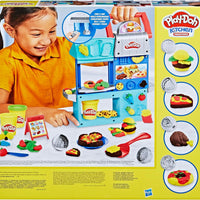 Play-Doh Kitchen Creations Busy Chef's Restaurant Playset, 2-Sided Play Kitchen Set, Preschool Cooking Toys, Kids Arts & Crafts, Ages 3+