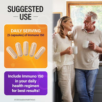 Immuno 150, suplemento para el sistema inmune, repleto de 70 minerales vegetales, 13 vitaminas esenciales y 68 nutrientes adicionales - 150 cápsulas vegetales - Refuerzo inmune para todos los grupos