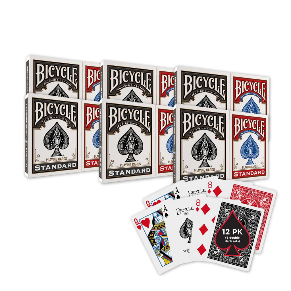 Bicycle 12pk Red & Black Rider Back Playing Cards, Standard Index, Decks of Cards, Premium Poker Cards for Blackjack, Ca