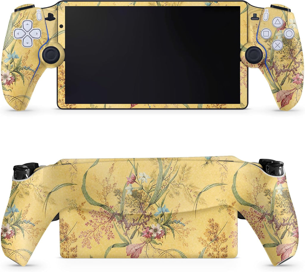 Glossy Glitter Gaming Skin Compatible with PS5 Portal Remote Player - Yellow Marble End - Premium 3M Vinyl Protective Wr