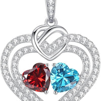 Ofertaza, LOUISA SECRET 925 Sterling Silver Two Hearts Birthstone