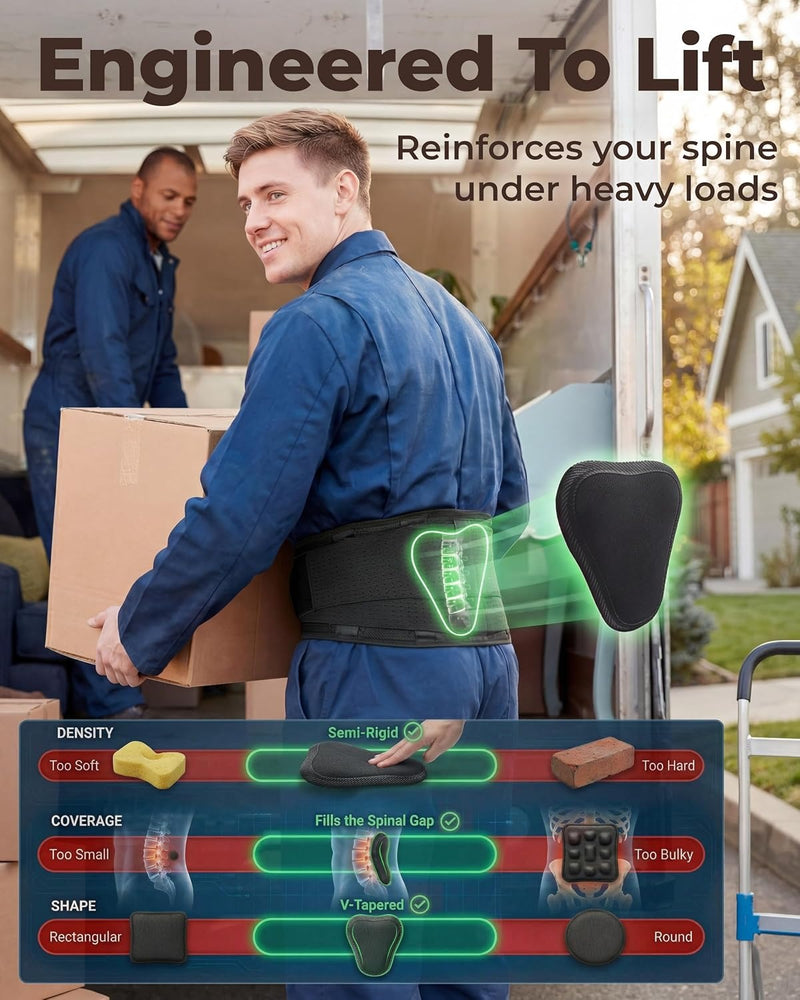 Sparthos - Soporte de espalda para aliviar el dolor de espalda baja - Alivio inmediato de ciática, hernia de disco, escoliosis - Transpirable + Almohadilla de soporte lumbar - Para hombres y mujeres