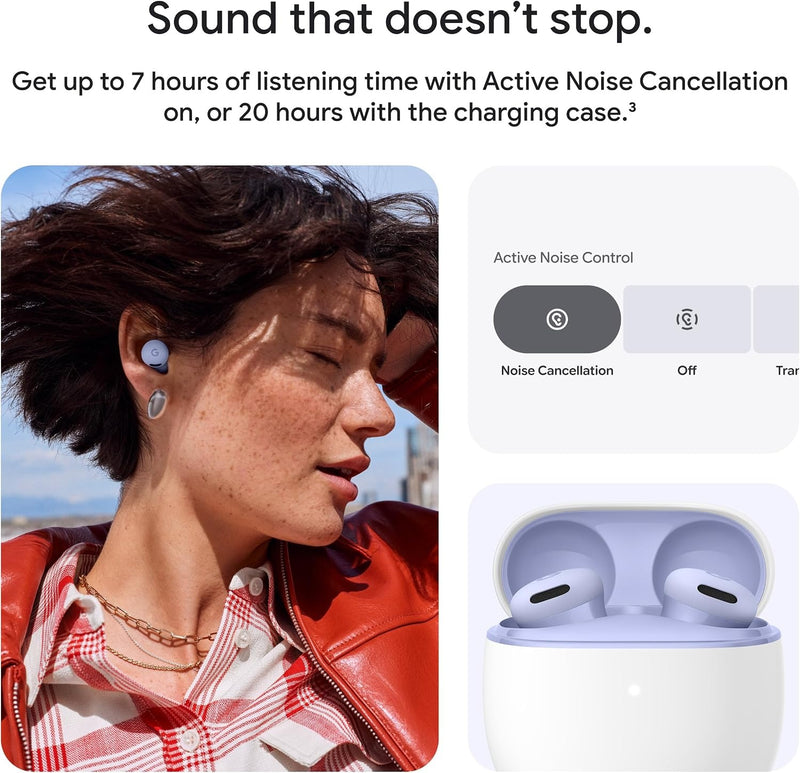 Google Pixel Buds 2a - Wireless Bluetooth Earbuds - Fog
