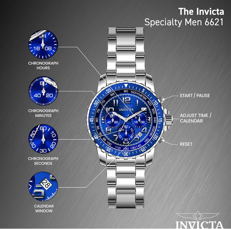 Invicta Men's 1326 Invicta II Chronograph Black Dial Two-Tone Stainless Steel Watch