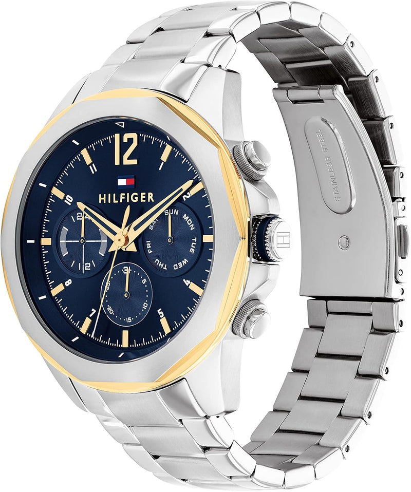 Tommy Hilfiger Men's Multifunction Quartz Watch, Stainless Steel Bracelet 46mm