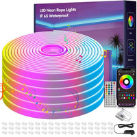 NBBUFF 100FT RGB Led Neon Rope Lights Outdoor with Remote&App Control 2Roll