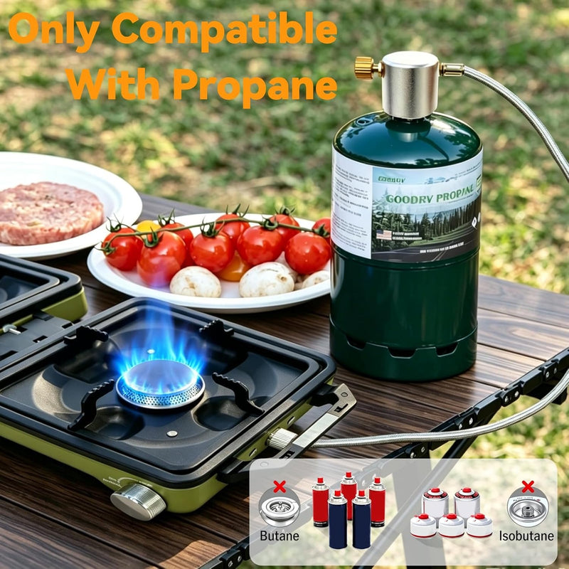 FIRXZYMZ 2 Burner Camping Stove with Windshield, 24000 BTU