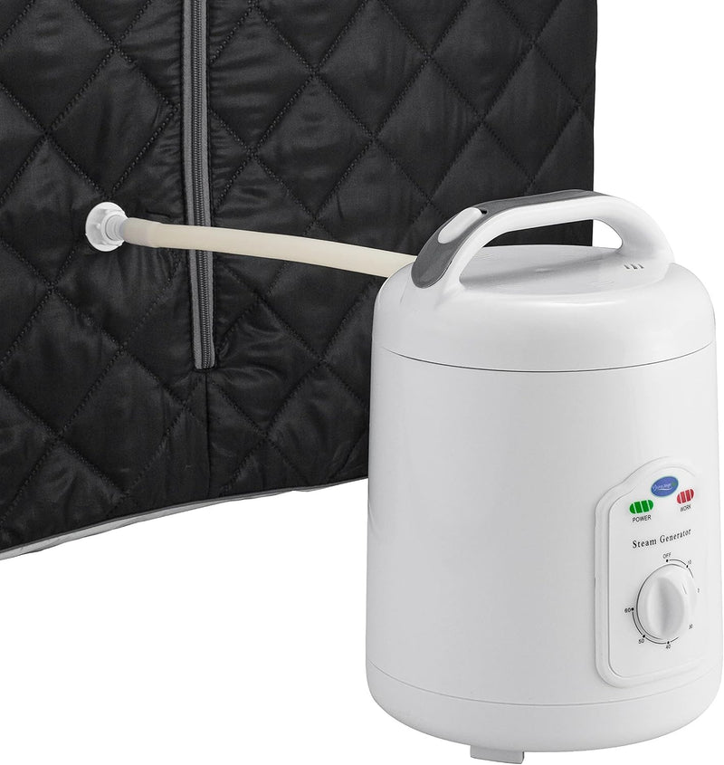 Durasage - Sauna de vapor portátil personal ligera para relajación en casa, con temporizador de 60 minutos, generador de vapor de 800 watts, silla incluida (negro)