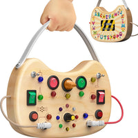 flycoost Busy Board with LED Light Switches,Toddlers Activity Board