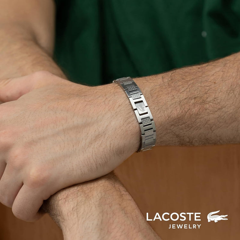 Lacoste Metropole Bracelet – Unisex H-Link with Crocodile Clasp