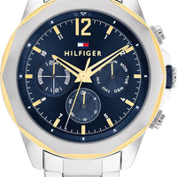 Tommy Hilfiger Men's Multifunction Stainless Steel Case and Link Bracelet Watch, Color: Silver (Model: 1792059) - Grey