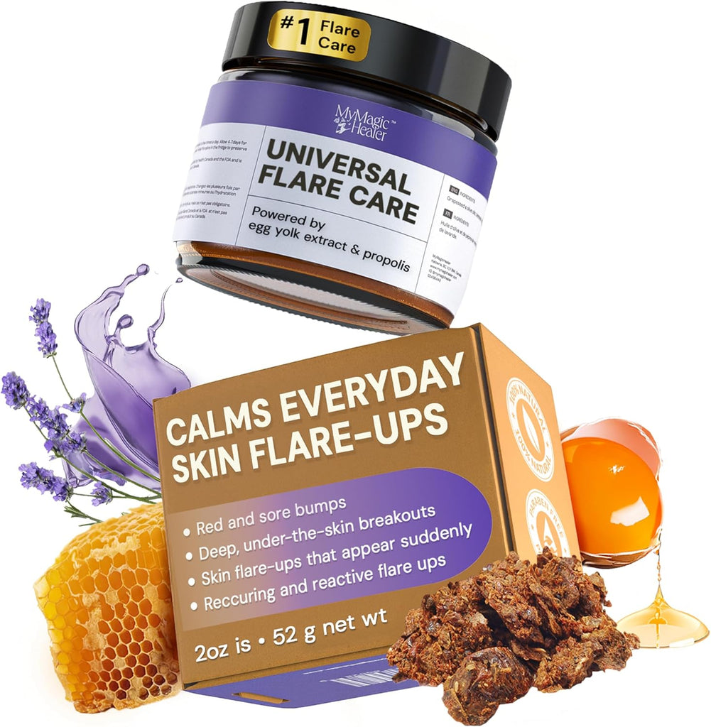 MyMagicHealer Universal Flare Care – Solution for Everyday Skin Flare-Ups | Drawing Salve for Boils & Cysts, Hidradenitis Suppurativa, Folliculitis | Irritated Skin and Chafing Relief 2 oz