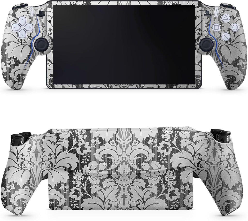 Glossy Glitter Gaming Skin Compatible with PS5 Portal Remote Player - Floral Retro - Premium 3M Vinyl Protective Wrap De