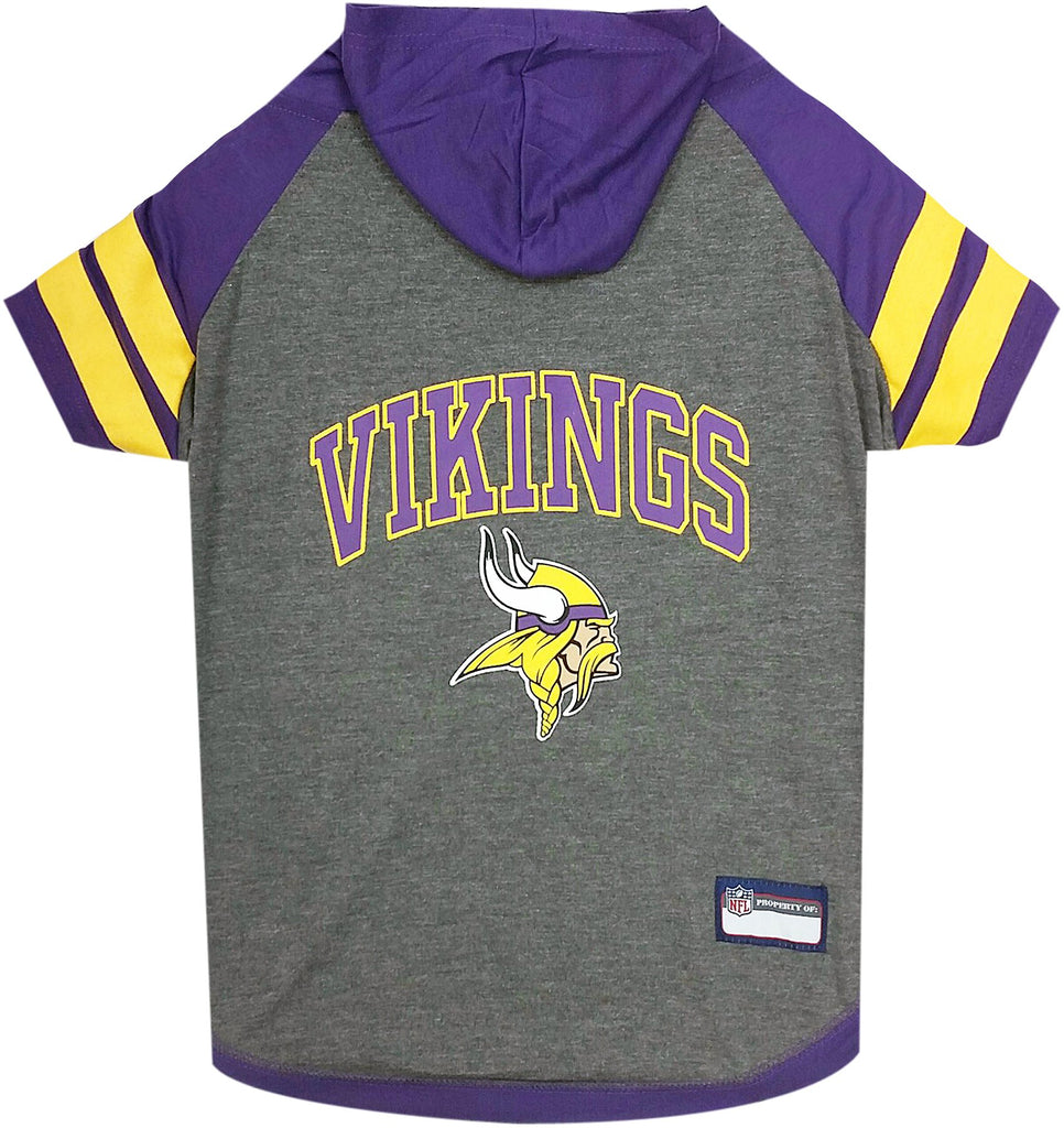 Pets First NFL Minnesota Vikings Hoodie for Dogs & Cats. | NFL Football Licensed Dog Hoody Tee Shirt, Medium| Sports Hoody T-Shirt for Pets | Licensed Sporty Dog Shirt