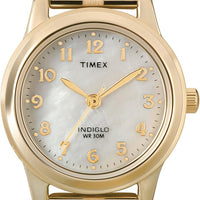 Timex Women's T2M827 Essex Avenue Gold-Tone Stainless Steel Expansion Band Watch - Two-Tone/Mother of Pearl