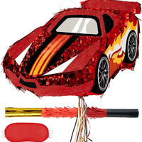WERNNSAI Race Car Piñata - Red Race Car Birthday Party Decorations