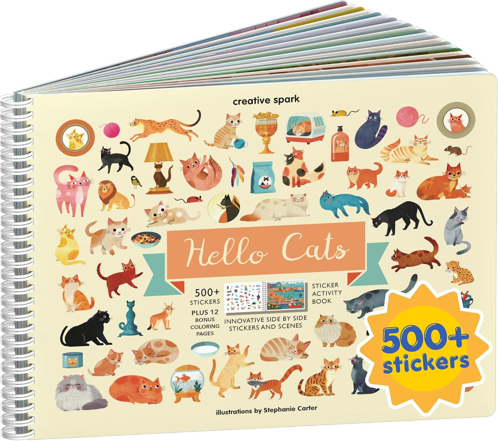 Cupkin Hello Cats Coloring & Sticker Activity Book | 500+ Stickers