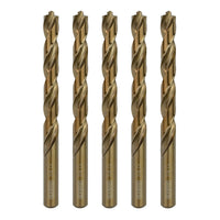 Sabre Tools 7/16 Inch Cobalt Drill Bit Set 5pcs Heavy-Duty Metal Drill Bits for Steel, Hard Metal, Cast Iron (7/16" x 5-