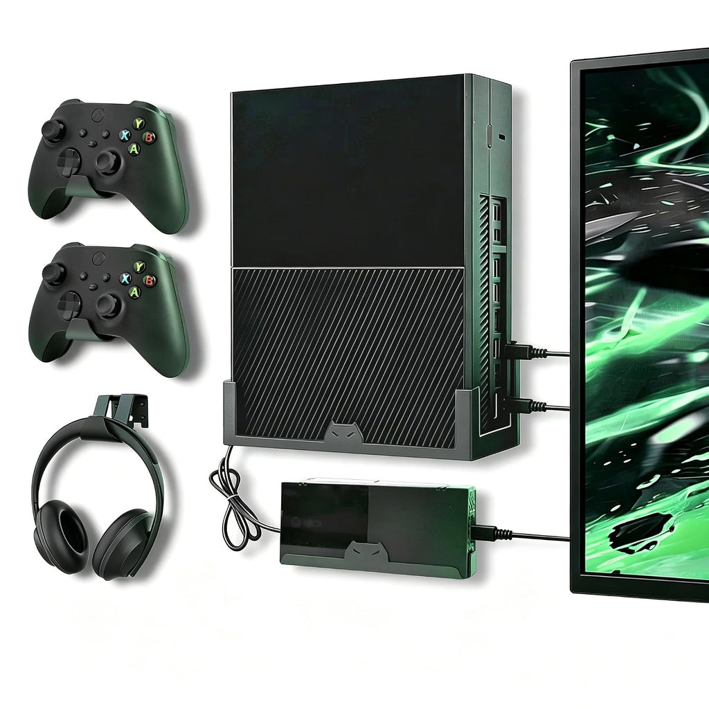 BracNova Wall Mount for Xbox One,Steel Wall Mount Kit for Xbox One Original and Power Brick Mount-Xbox One Stand with 3